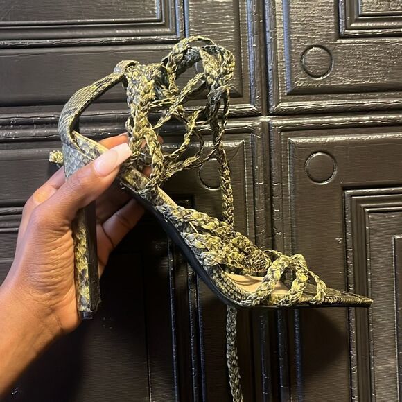 Justfab Printed  heel sandal - Picture 1 of 5